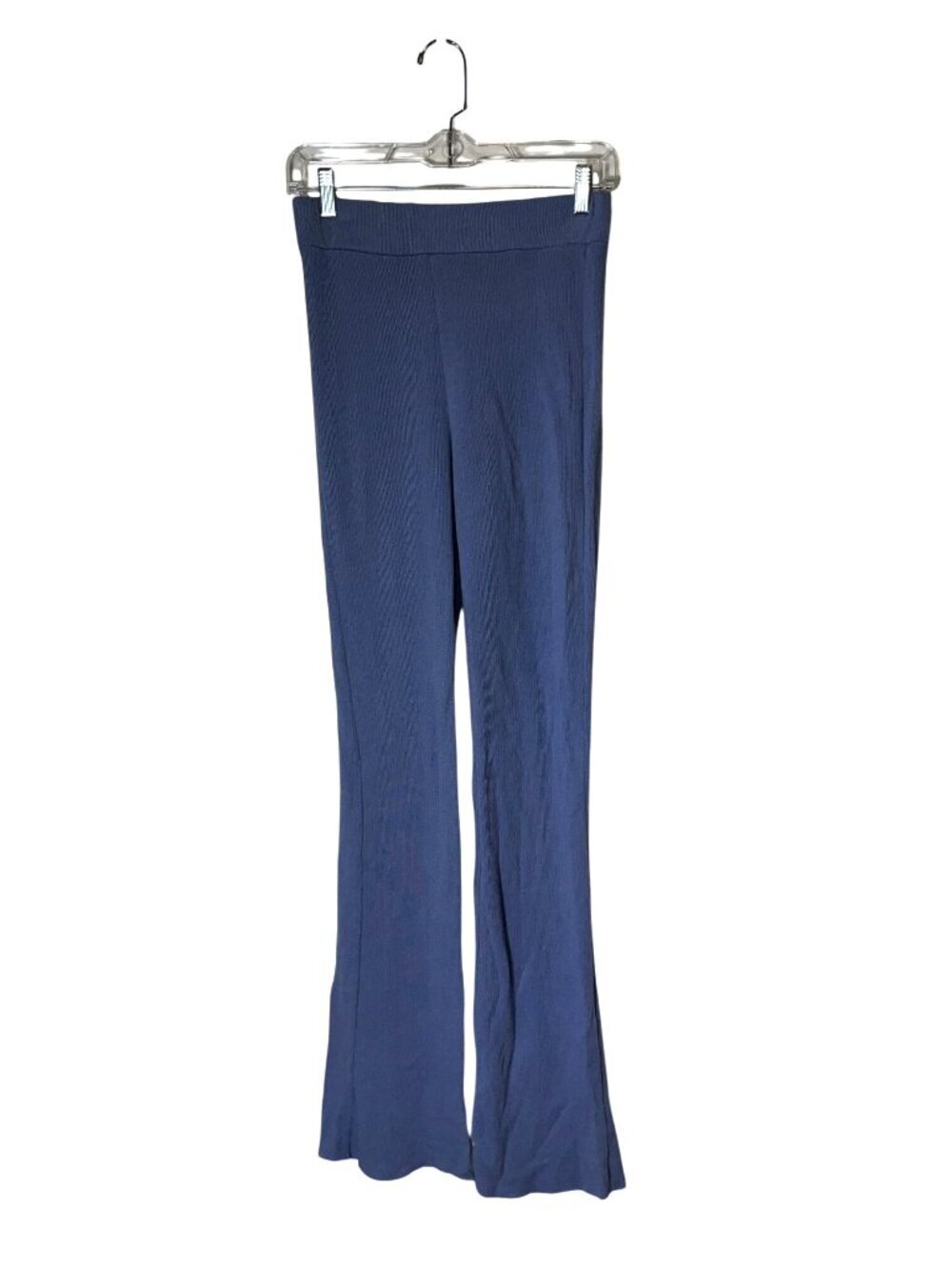 Wildfox Womens Ribbed Knit Flare Pants A/S Blue